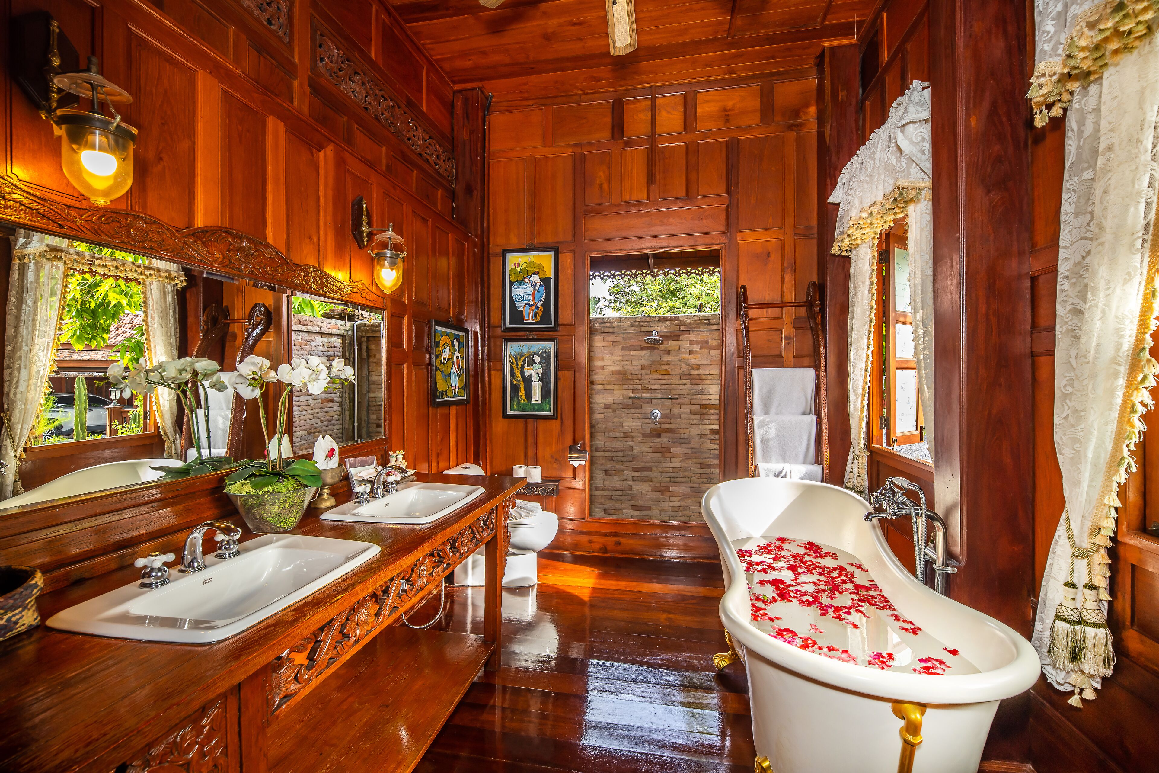 free toiletries, hair dryer, bathrobes, slippers