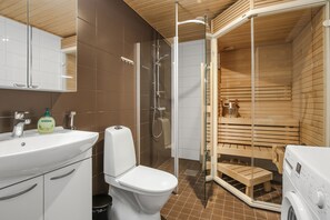 Apartment, 1 Bedroom, Sauna (City Center) | Bathroom amenities | Shower, hair dryer, bidet, towels