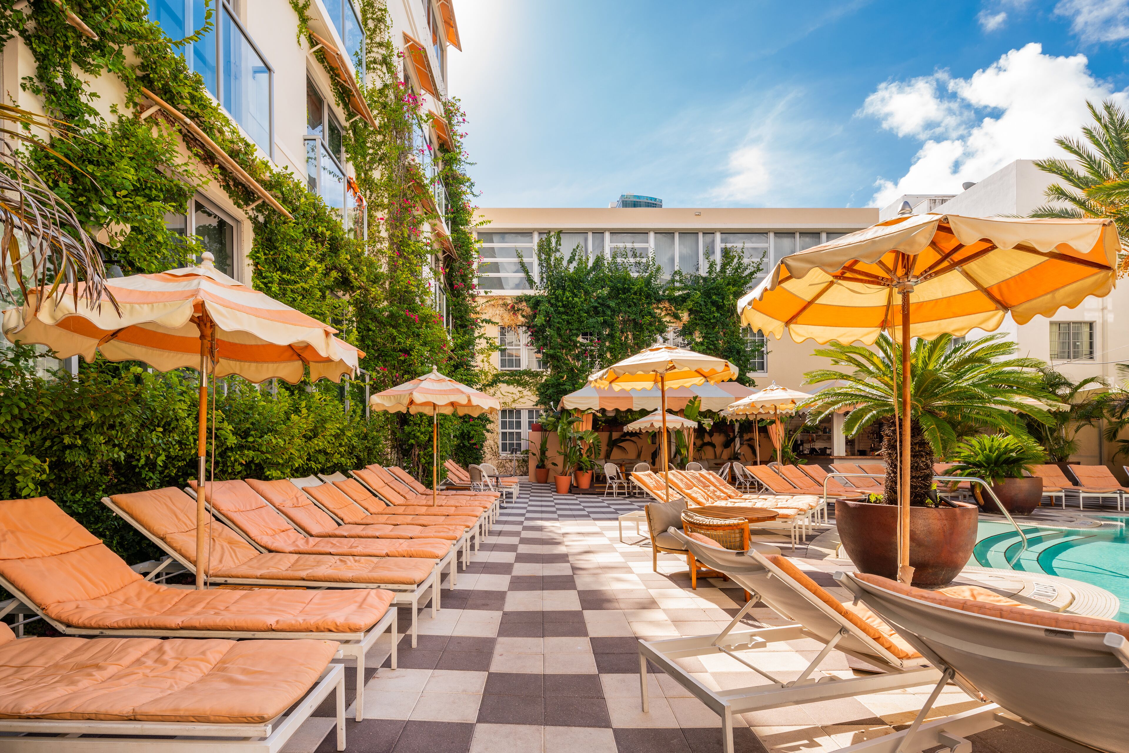 Alberca al aire libre y camas balinesas (con cargo) 