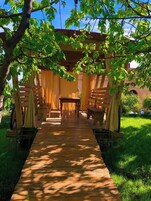 Outdoor banquet area