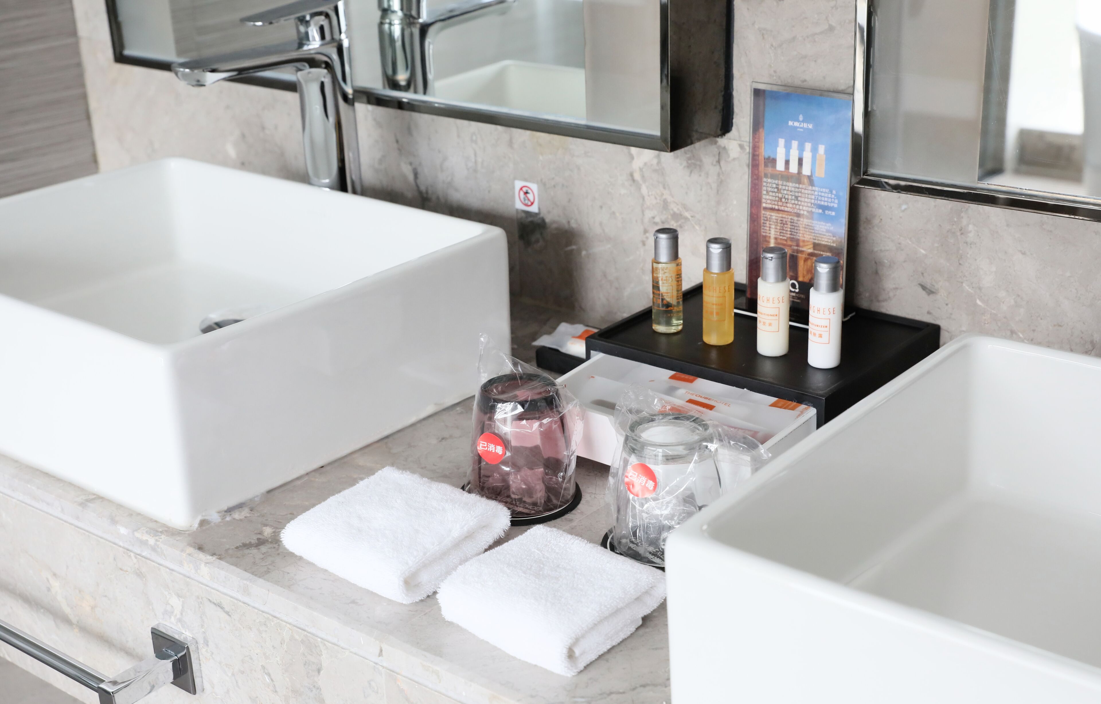 free toiletries, hair dryer, bathrobes, slippers