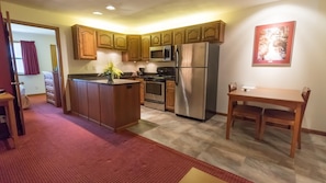 Fridge, microwave, coffee/tea maker