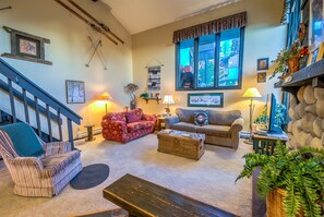 2 Bedroom, 2 Bathroom - Hillsider 6 | Living area | Flat-screen TV, fireplace - Hillsider by Retreatia (Steamboat Springs)