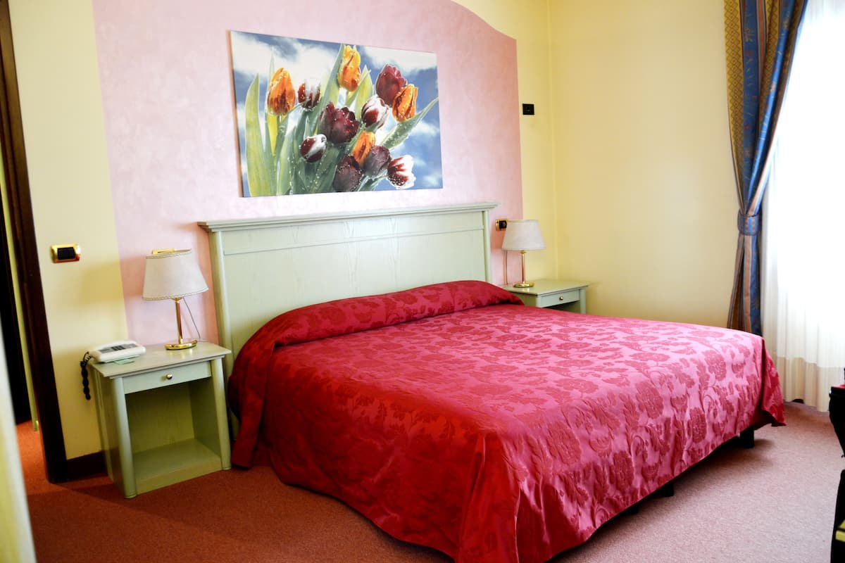 Tweepersoonskamer, voor 1 persoon | Donzen dekbedden, een minibar, een kluis op de kamer, een bureau