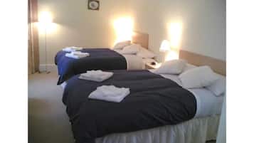 Desk, blackout curtains, iron/ironing board, free WiFi