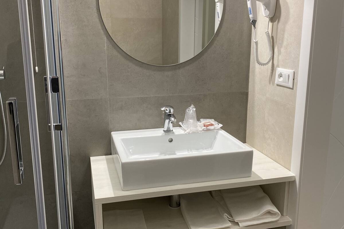 deluxe double or twin room | bathroom | shower, free toiletries, hair dryer, bidet