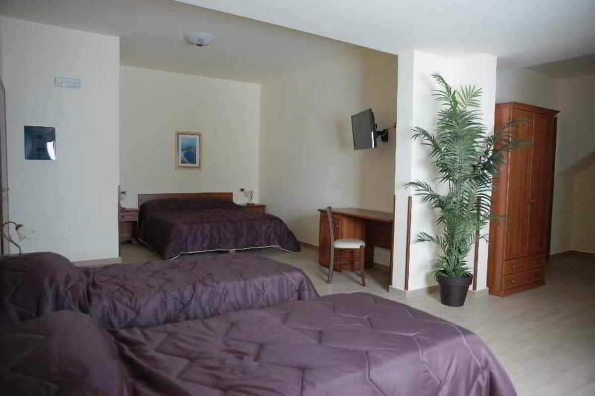 Minibar, desk, cribs (free), WiFi (free)
