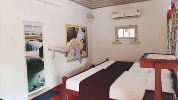 Traditional Twin Room, 2 Double Beds, Smoking | 3 bedrooms, in-room safe, individually furnished, desk