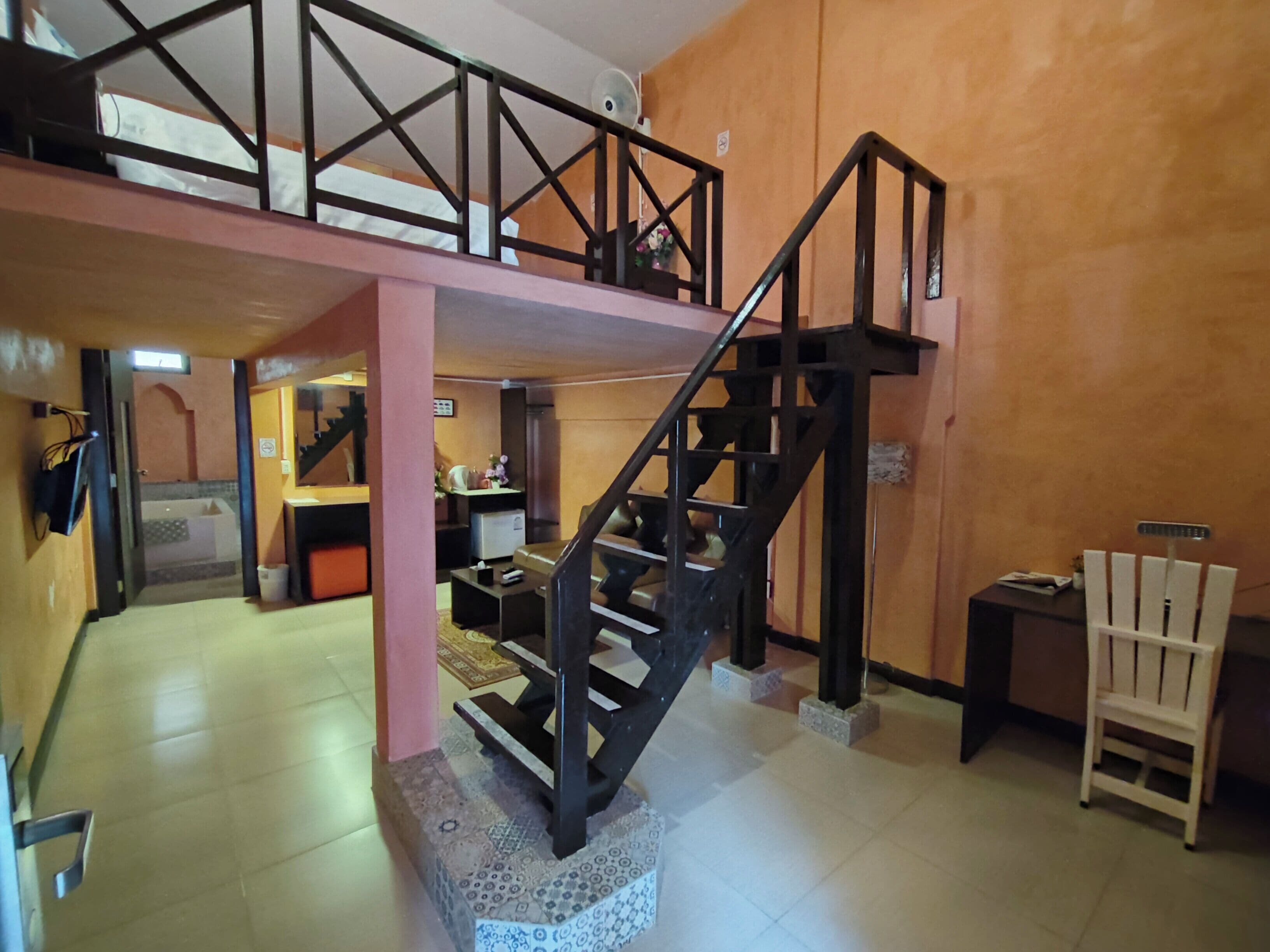 deluxe double room, 1 king bed, hot tub, mezzanine | blackout curtains, free wifi, bed sheets