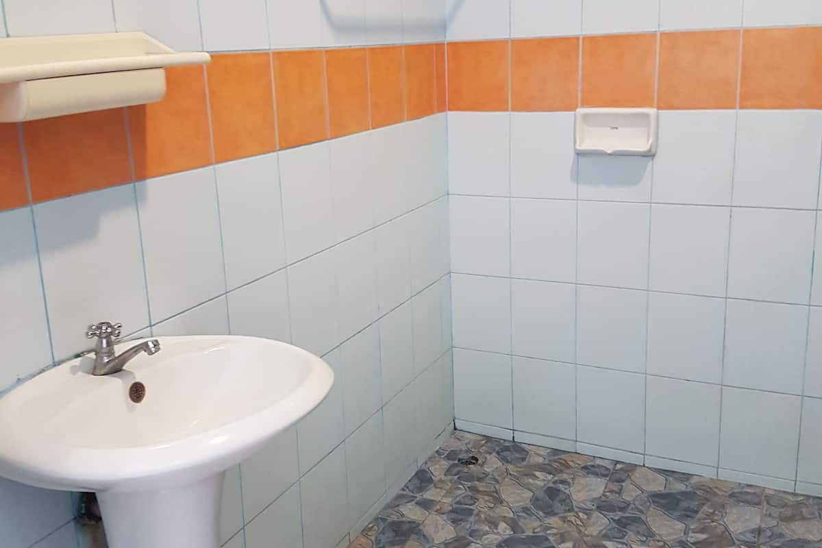 standard double room | bathroom | shower, free toiletries, towels