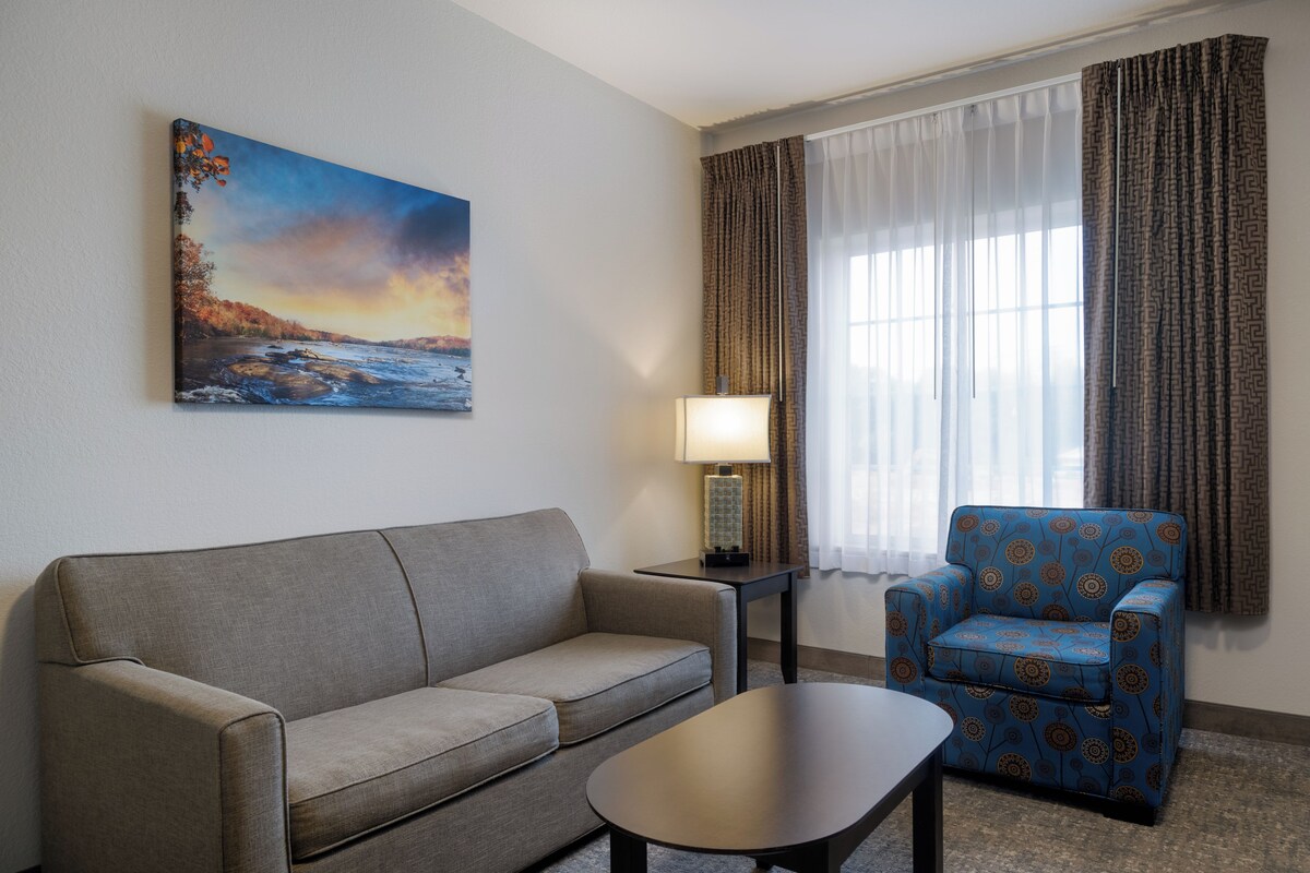 Executive Suite, 1 King Bed with Sofa bed, Kitchen | Living area | 32-inch LCD TV with cable channels, TV