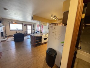 Suite, 2 Bedrooms | Living area | TV, fireplace