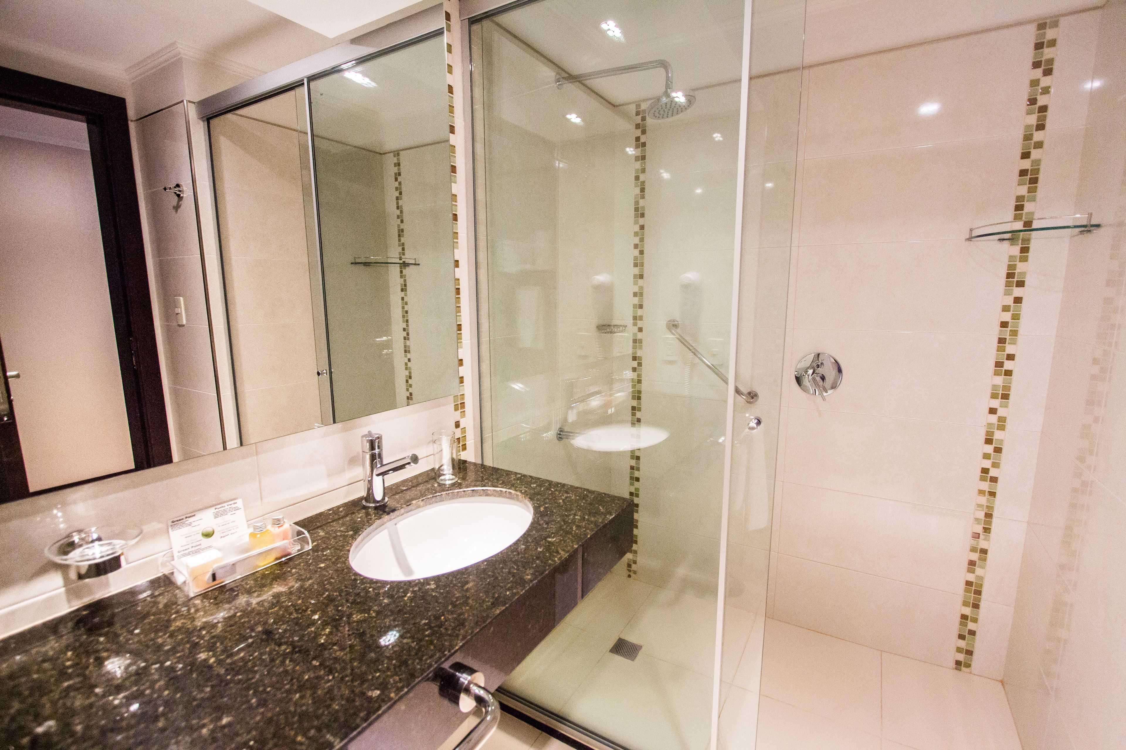 shower, free toiletries, hair dryer, bidet