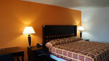 Desk, free WiFi, bed sheets