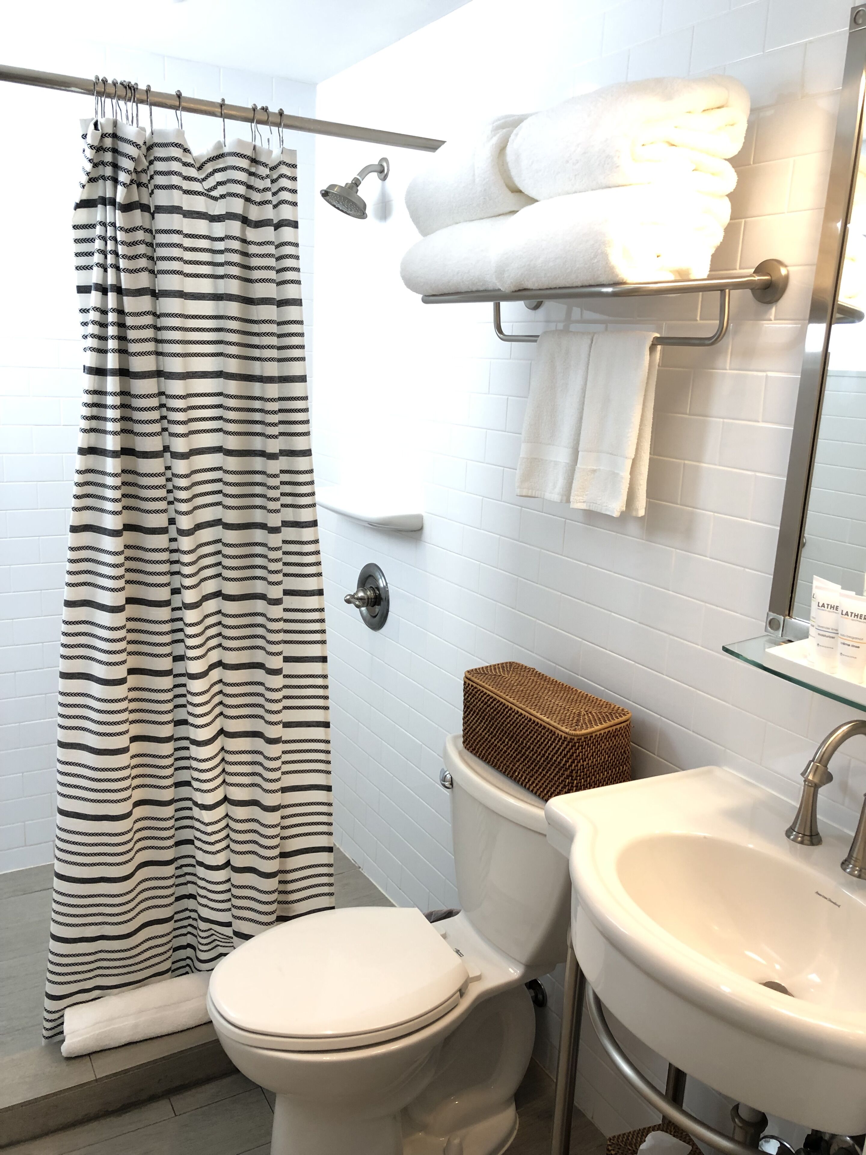 room, 1 king bed | bathroom | shower, designer toiletries, hair dryer, bathrobes