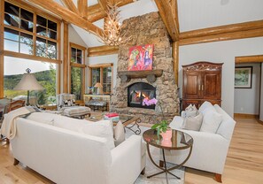 Luxury House, Multiple Bedrooms, Resort View, Slope side | Living area | Flat-screen TV, DVD player, pay films - Snowberry by Elevation Accommodations (Avon)