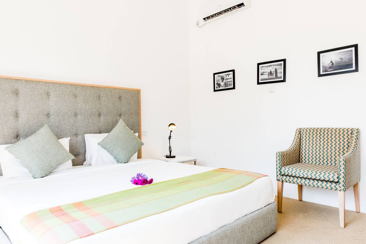 Premium bedding, pillow-top beds, desk, soundproofing