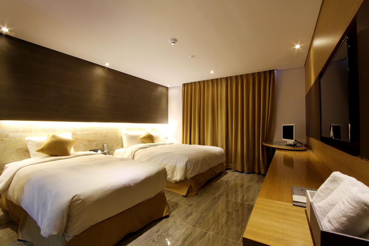 Premium bedding, down duvets, memory-foam beds, individually decorated