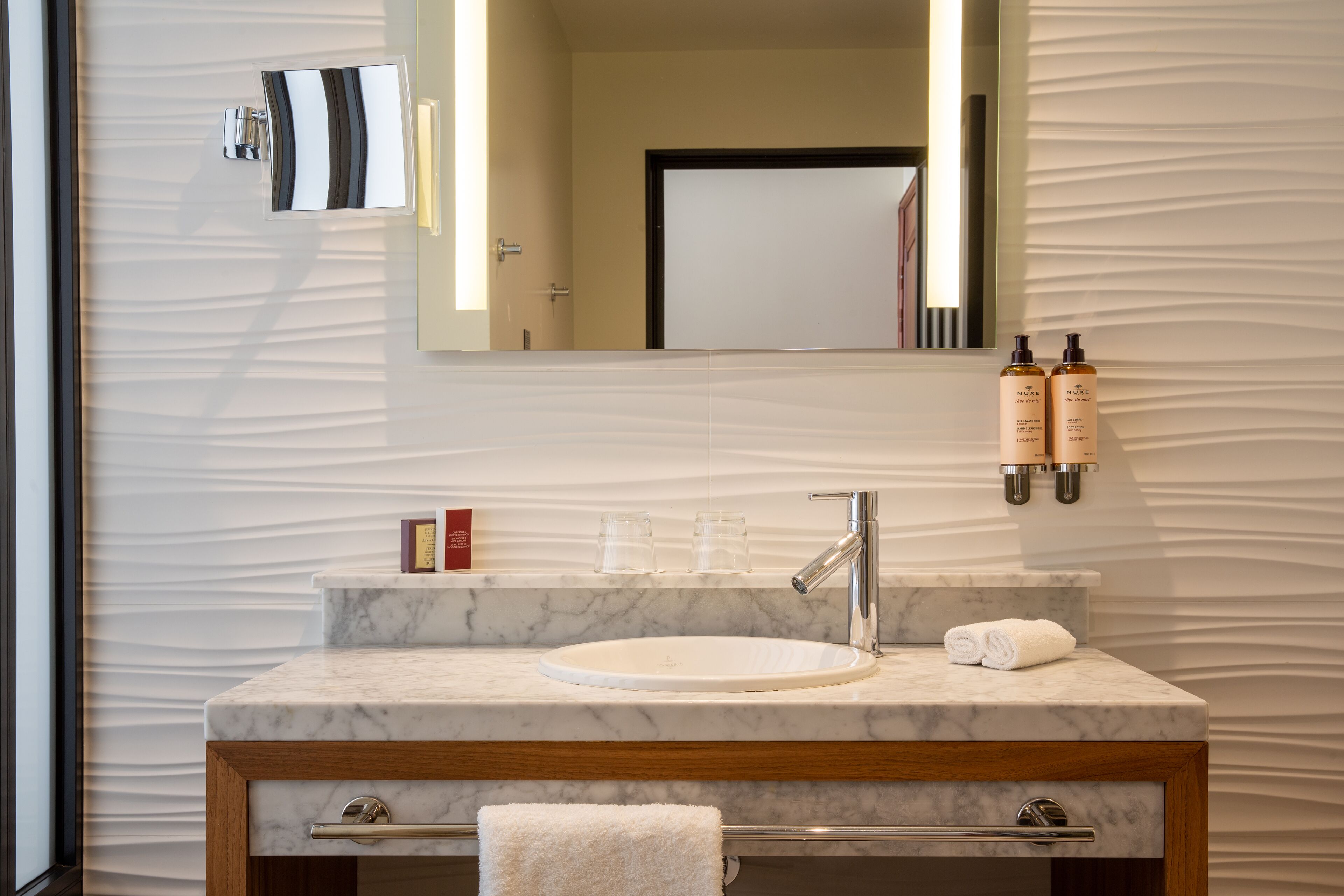 shower, hydromassage showerhead, hair dryer, bathrobes