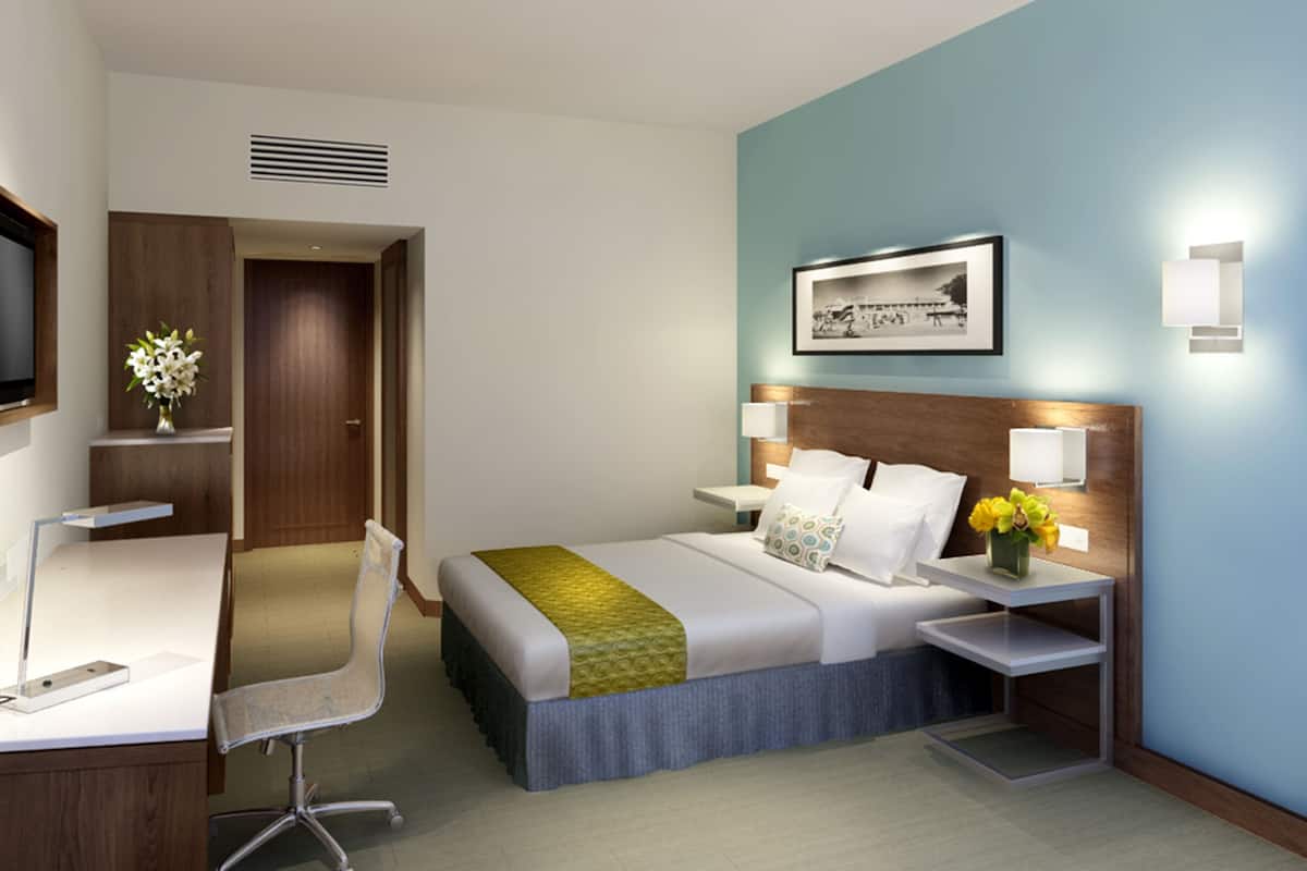 Pillow-top beds, minibar, in-room safe, desk