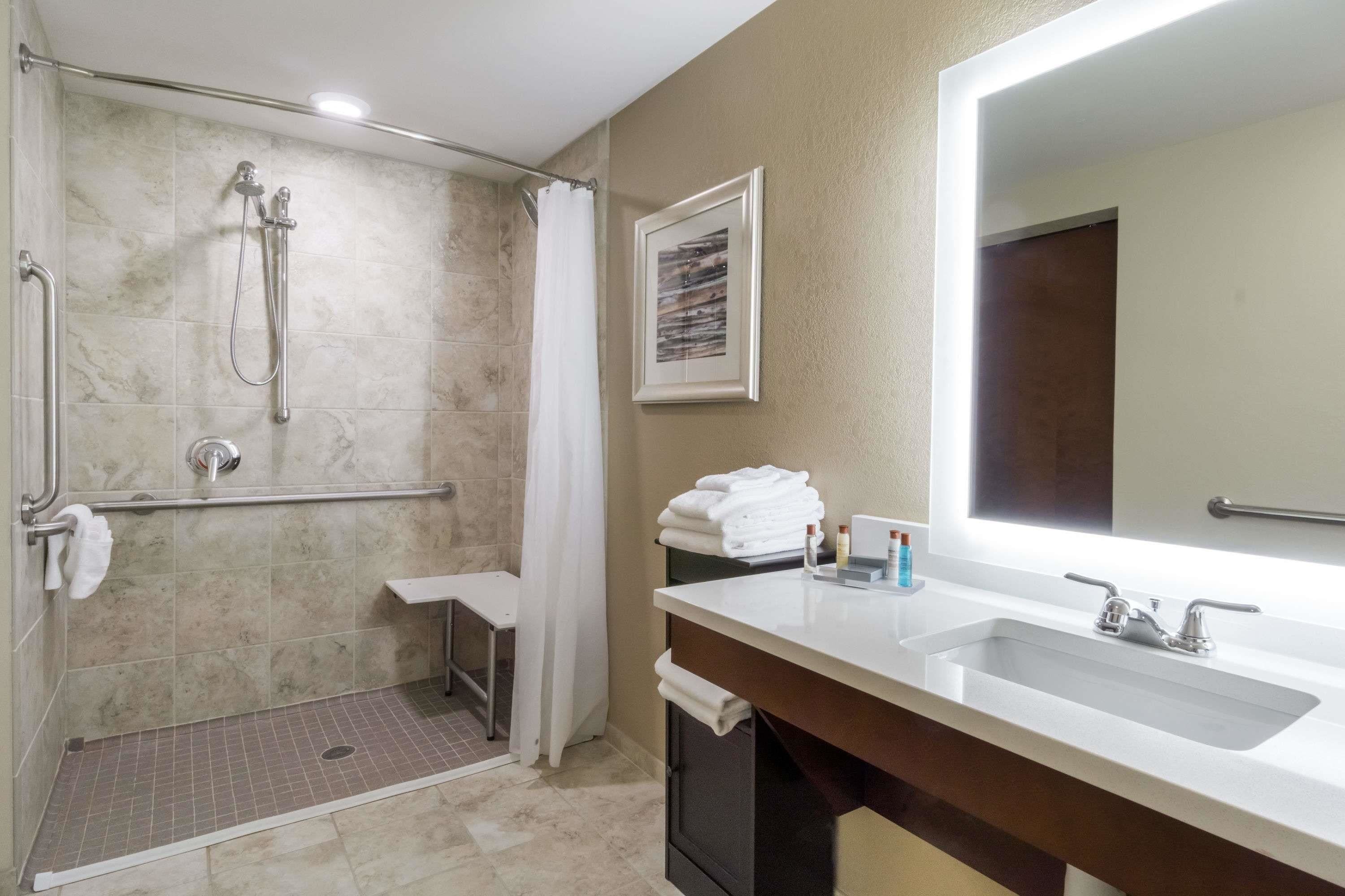 suite, 2 queen beds, non smoking | bathroom | hair dryer, towels