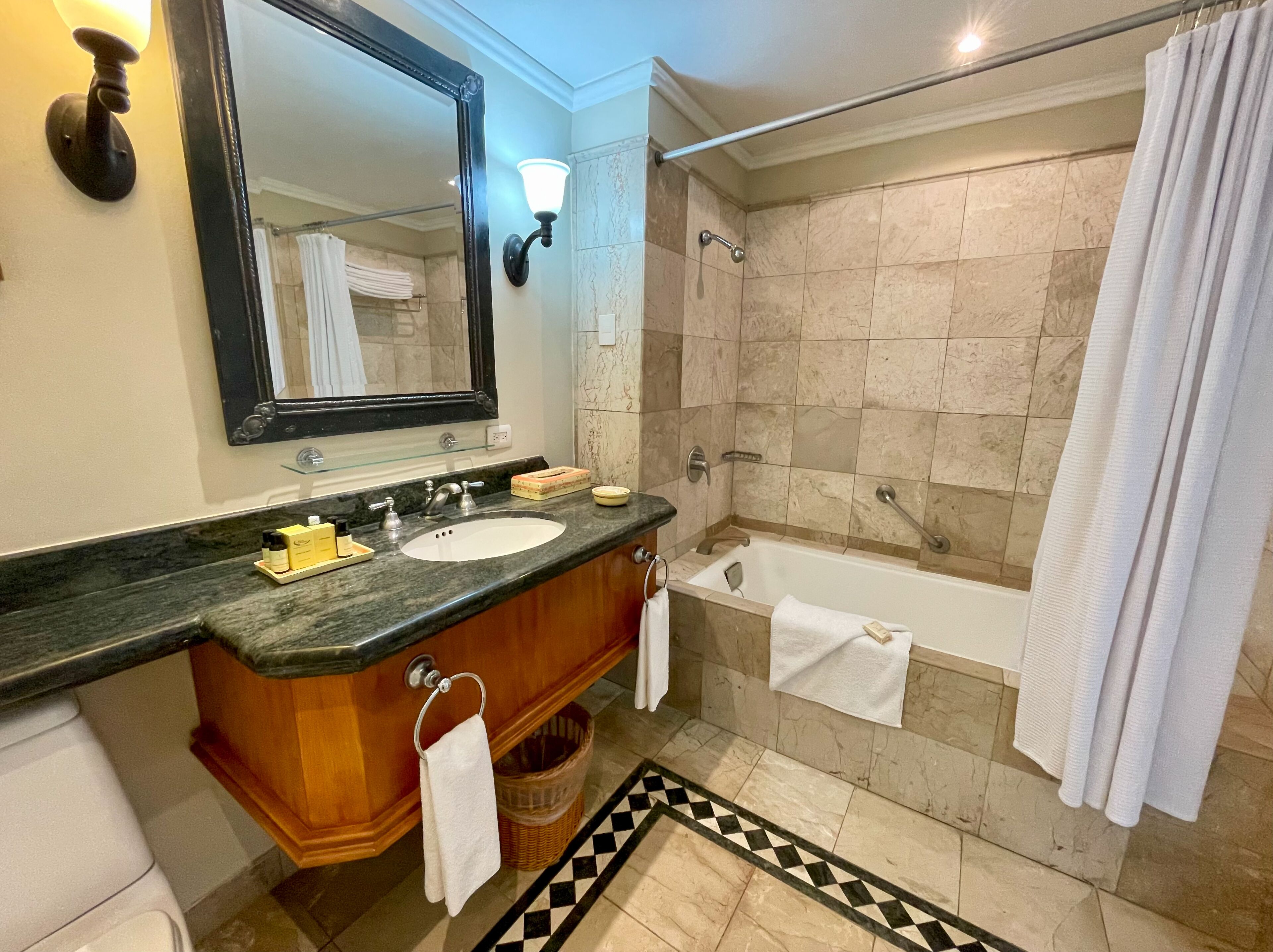 shower, hair dryer, bathrobes, towels