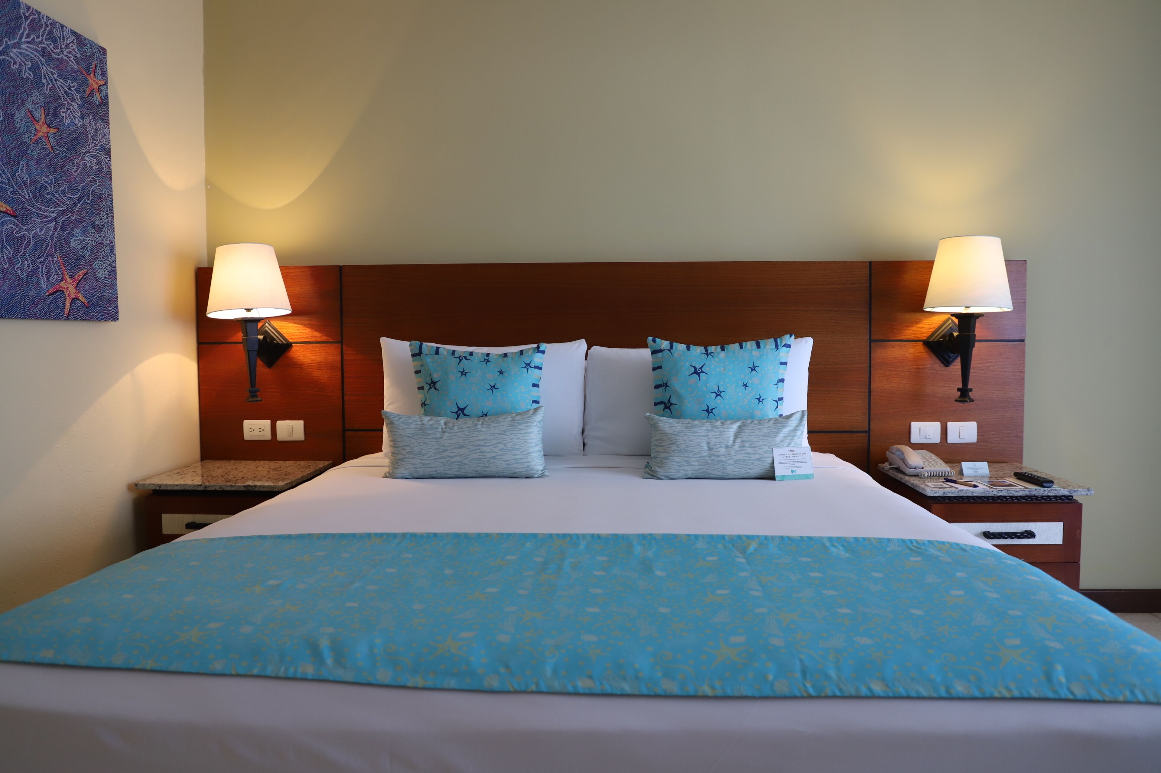 Sengetøy av topp kvalitet, safe på rommet og strykejern/-brett