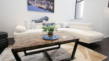 Flat-screen TV, pay movies