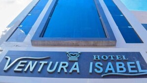 Placa de hotel com o nome 'VENTURA ISABEL'.
