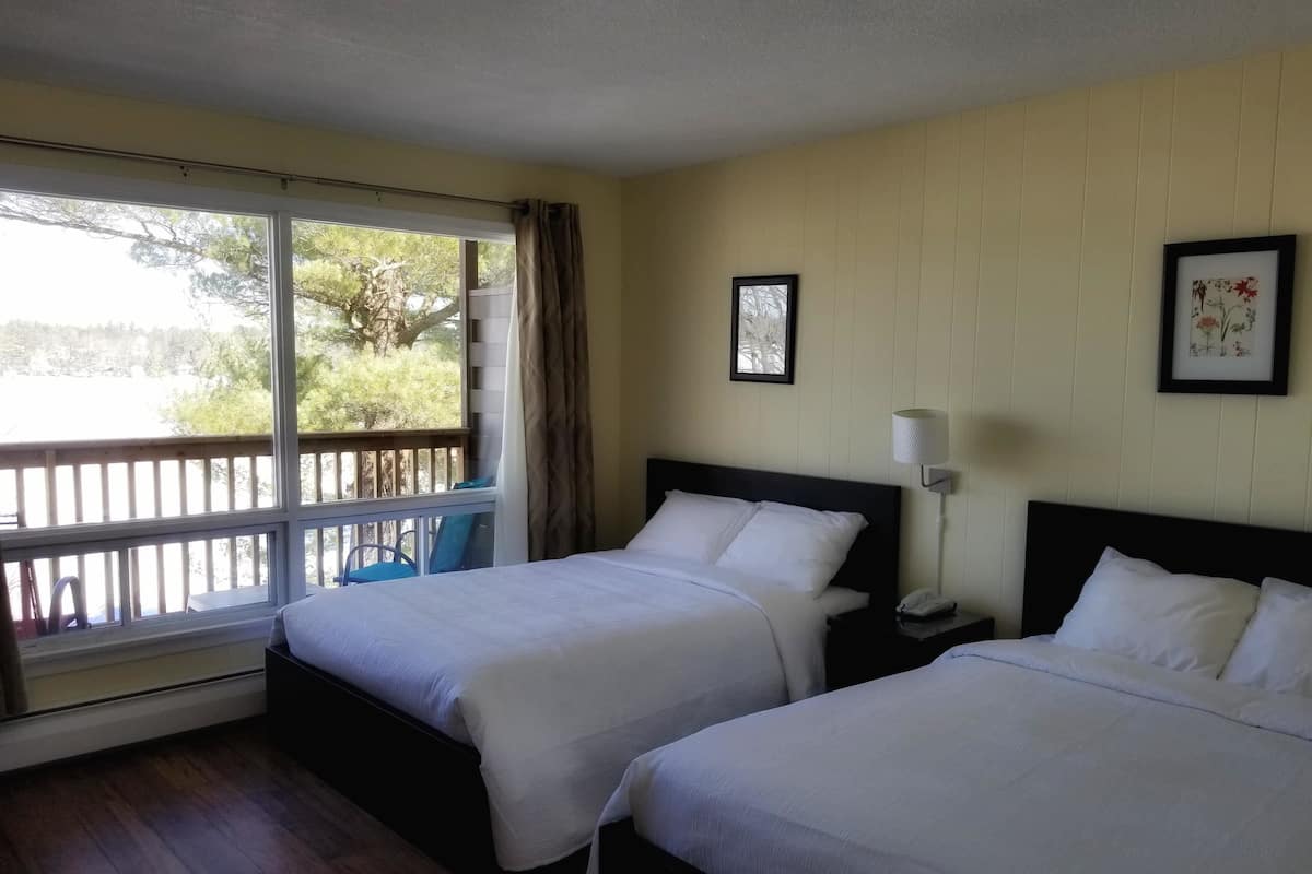 Standard Room, 2 Double Beds, Kitchenette, Lake View | WiFi (free), bed sheets