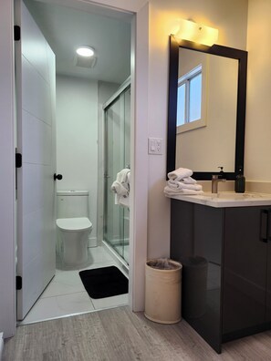 Tina con regadera, amenidades de baño gratuitas, secadora de cabello 