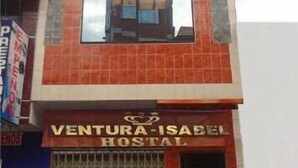 A multi-story building with a sign for 'VENTURA-ISAEL HOSTAL' at the bottom. - Hostal Ventura Isabel (Iquitos)