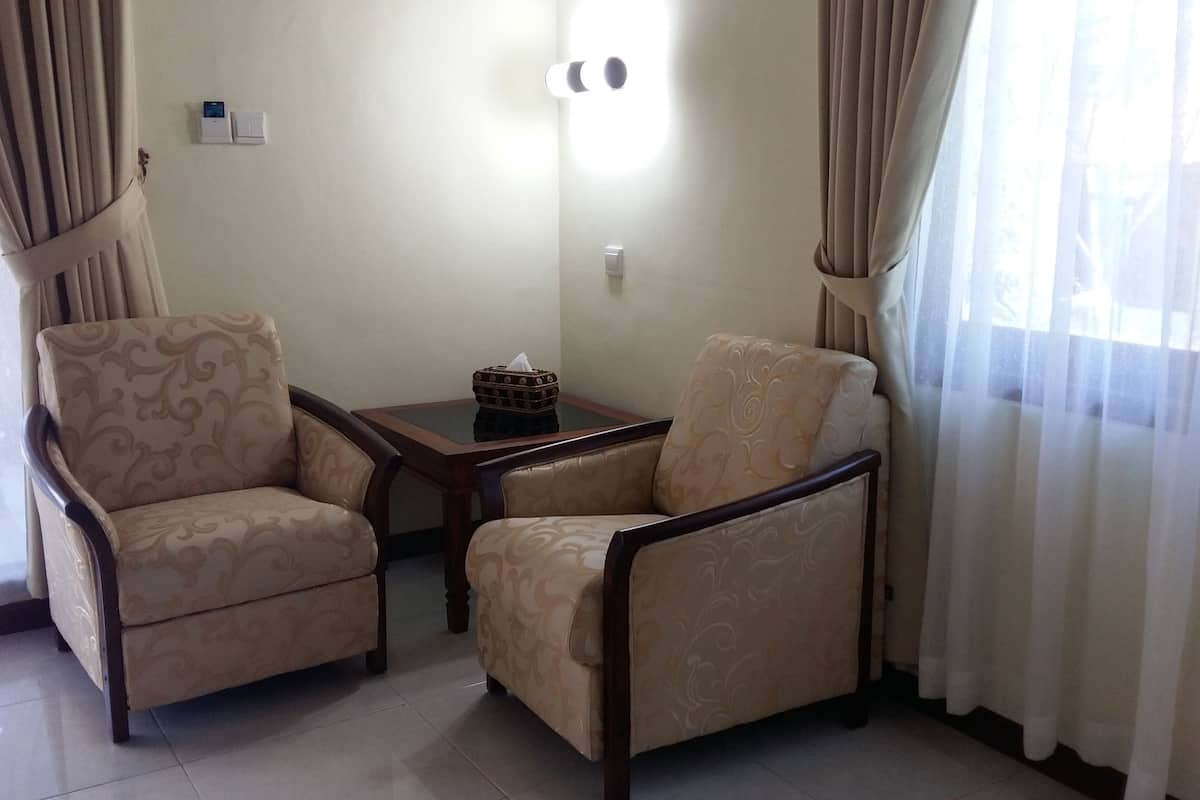 deluxe executive  | living room | led tv, fireplace