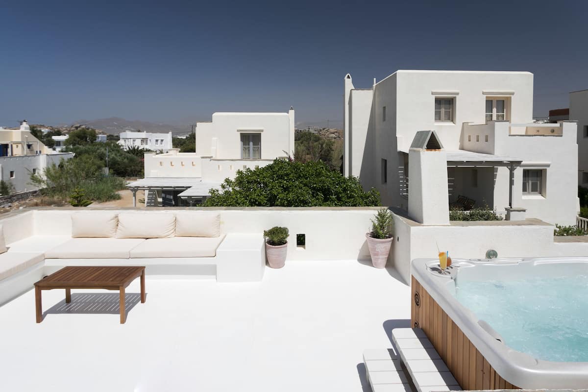 Executive villa, bubbelbad, uitzicht op zee | Terras