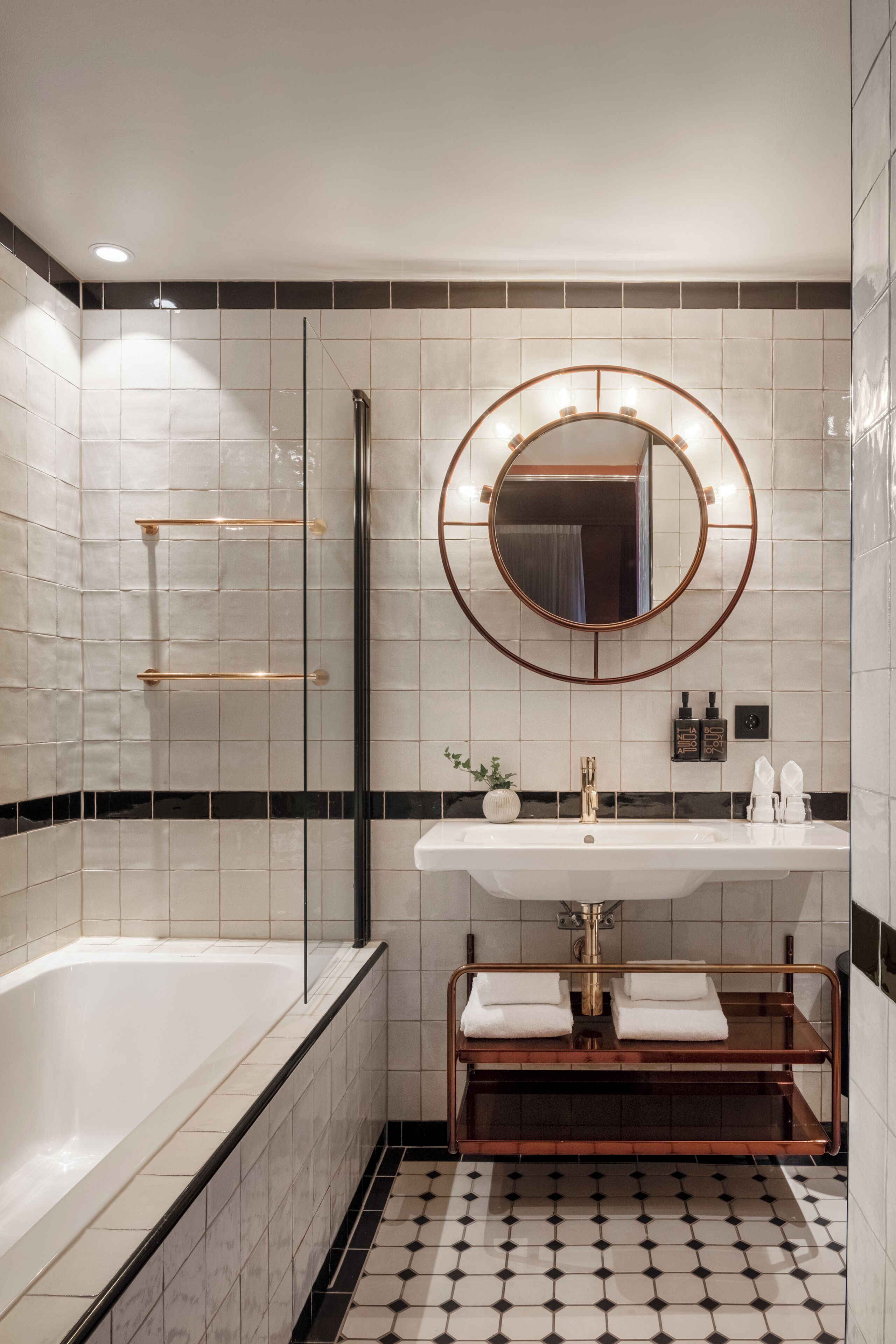 suite (the grande terrace) | bathroom | shower, eco-friendly toiletries, hair dryer, towels