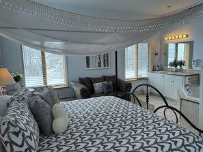 Habitación, hidromasaje | Tabla de planchar con plancha, camas extra y wifi gratis 