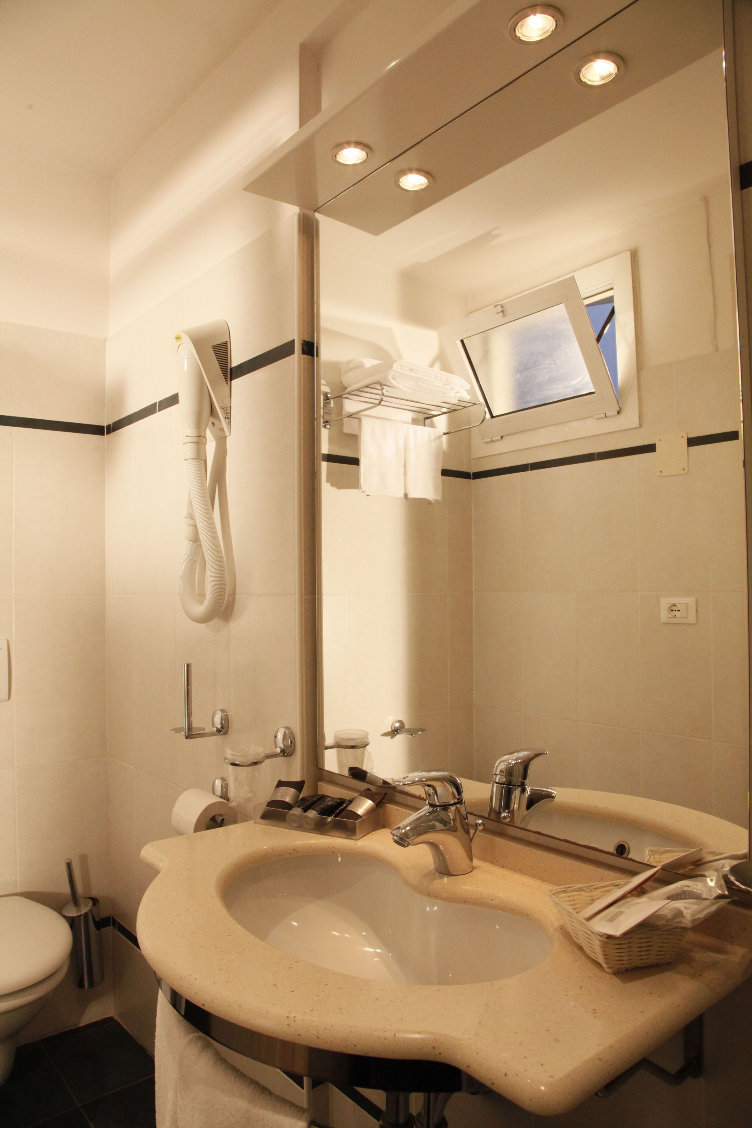 shower, free toiletries, hair dryer, bidet