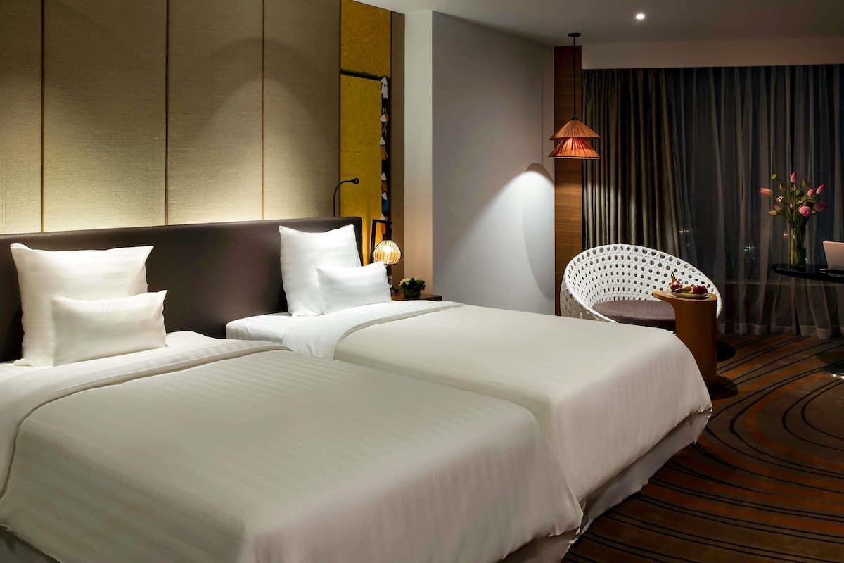 Habitación Deluxe, 2 camas individuales, vista al mar | 1 habitación, ropa de cama de alta calidad y minibar