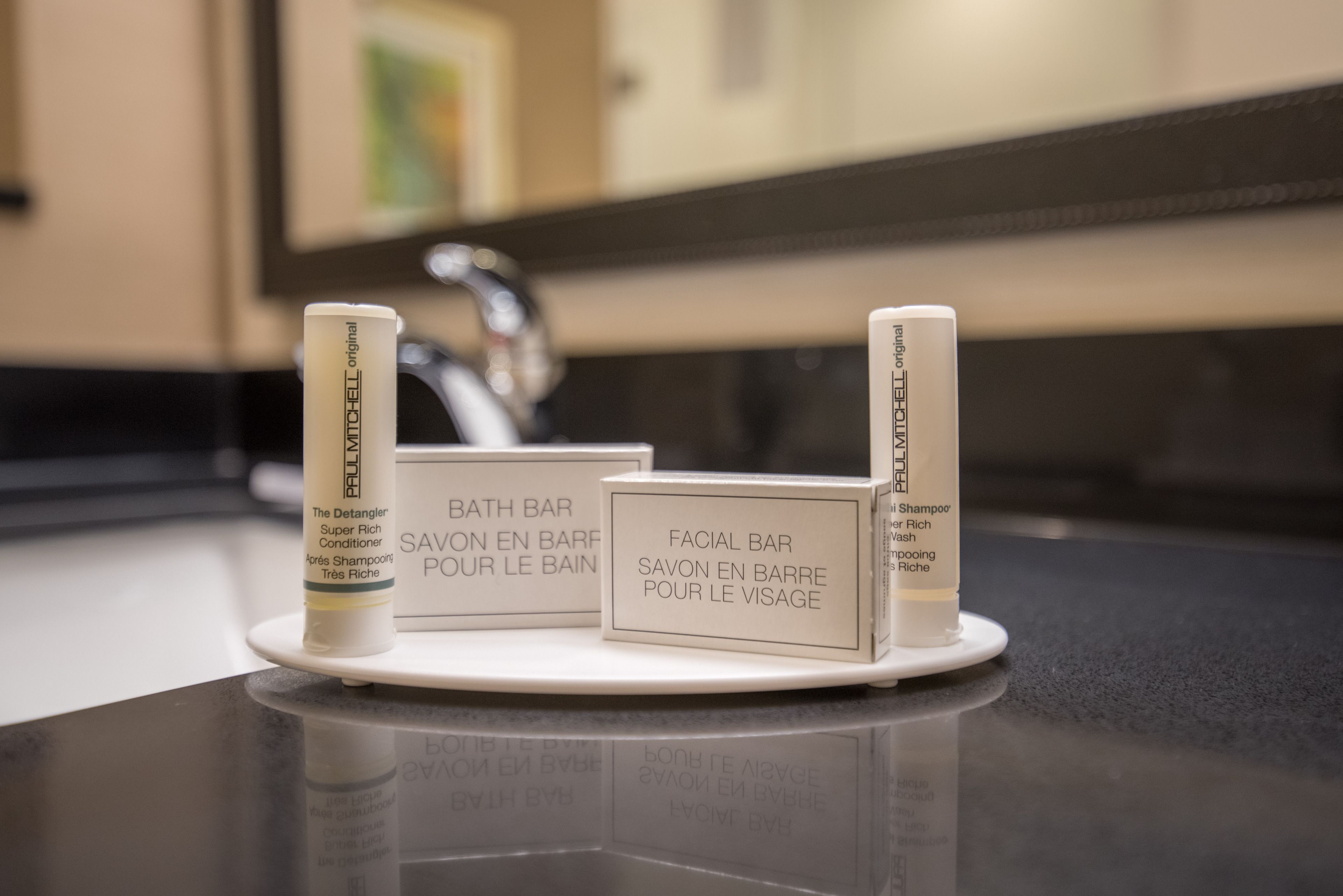 free toiletries, hair dryer, towels, soap