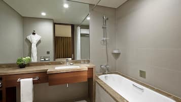 Hair dryer, bathrobes, slippers, bidet