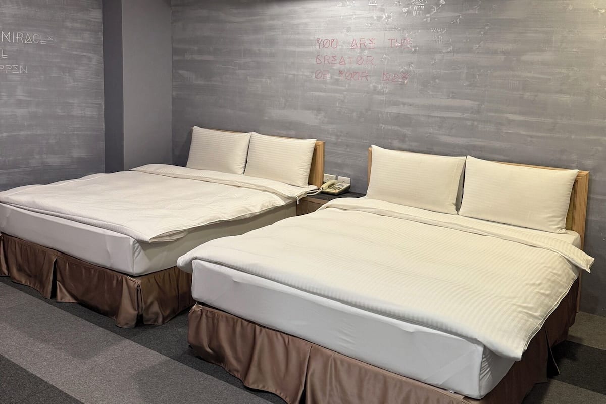 Economy Quadruple Room, 2 Double Beds, No Windows | Down duvets, blackout curtains, free WiFi, bed sheets