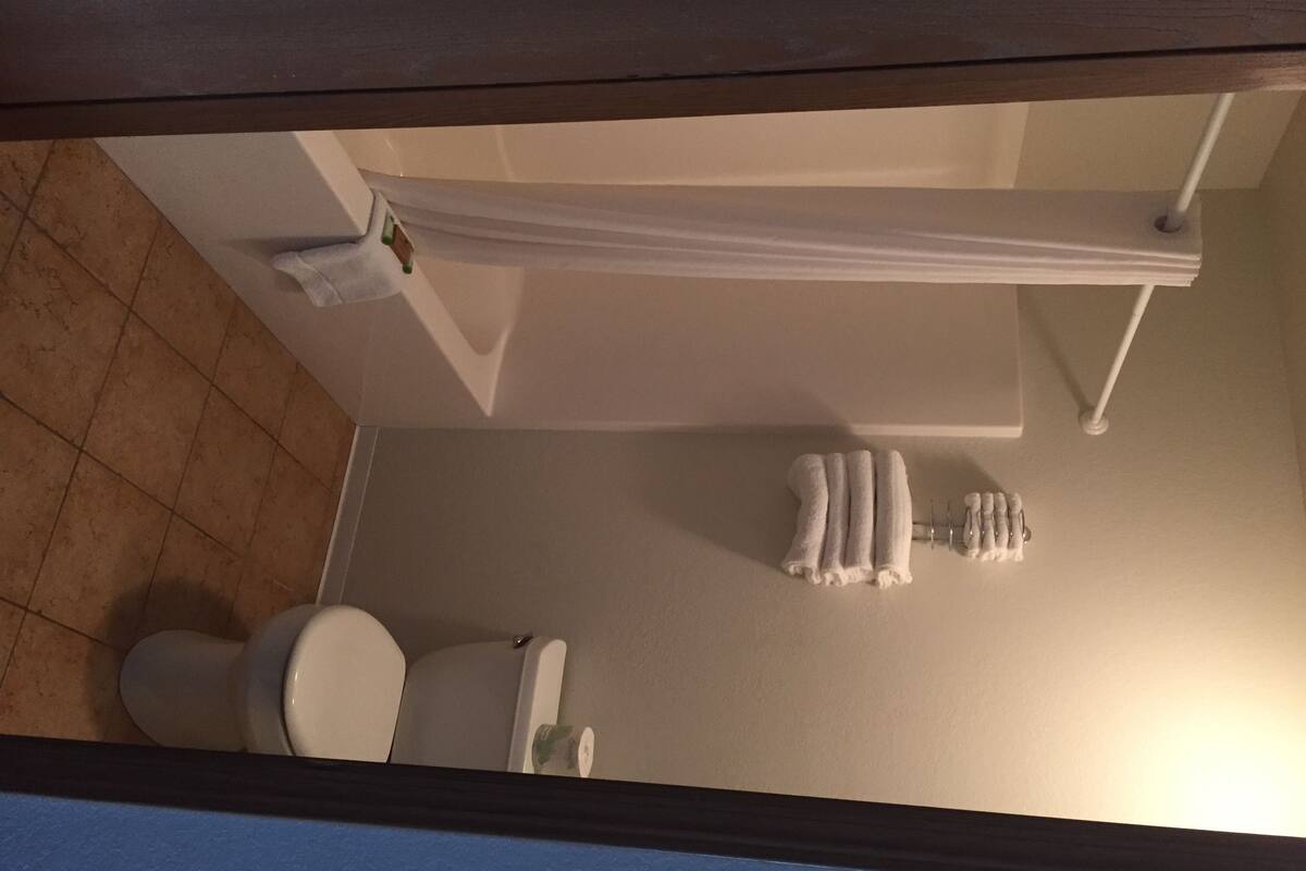 Premium Suite, 2 Double Beds, Kitchen, Pool View | Bathroom | Free toiletries, towels, soap, shampoo