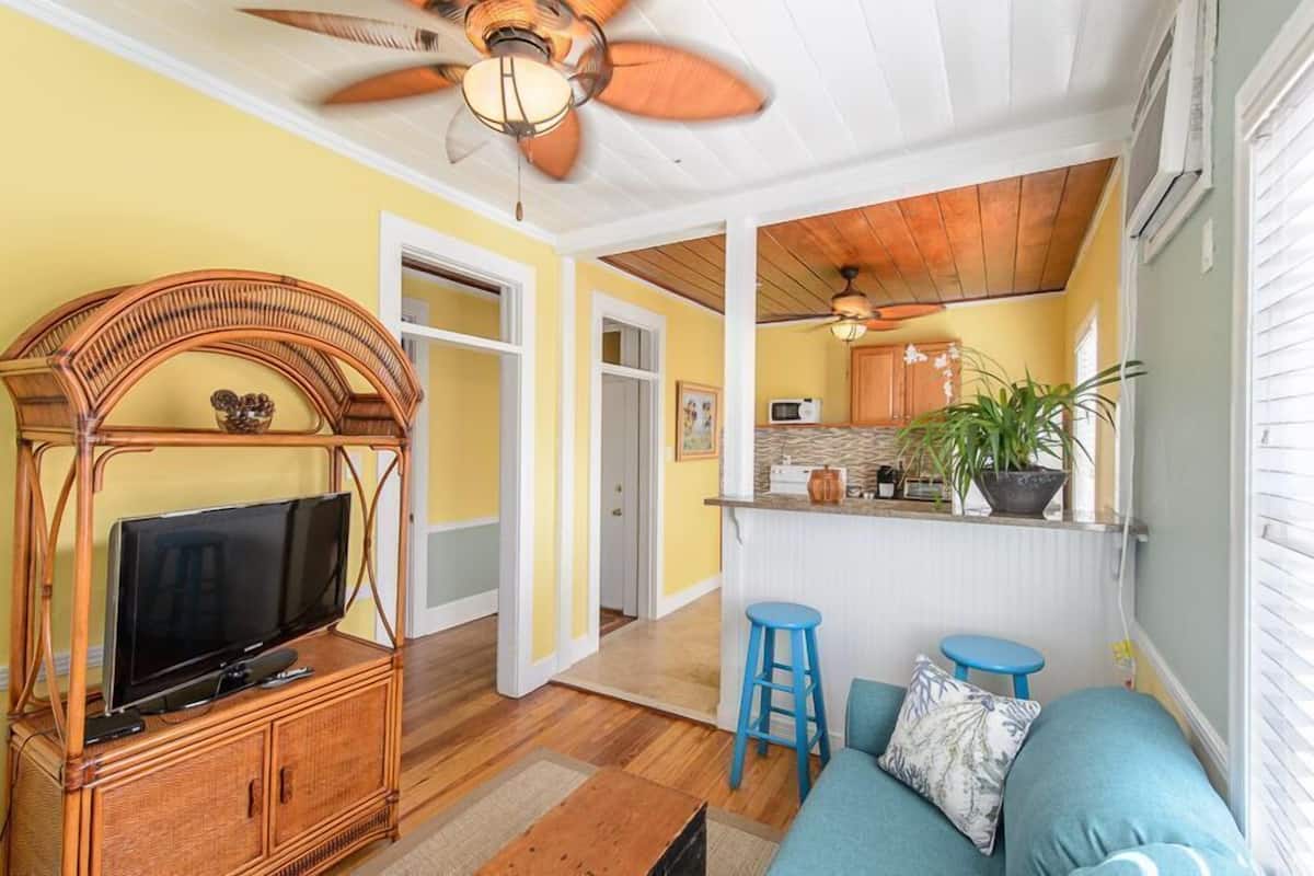 Caribbean Suite, 1 Bedroom, Kitchen, Private Balcony | 起居区 | 40-英寸电视(配备有线频道)
