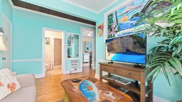Aloha Suite, 1 Bedroom, Kitchen | Living room | 40-inch TV with cable channels