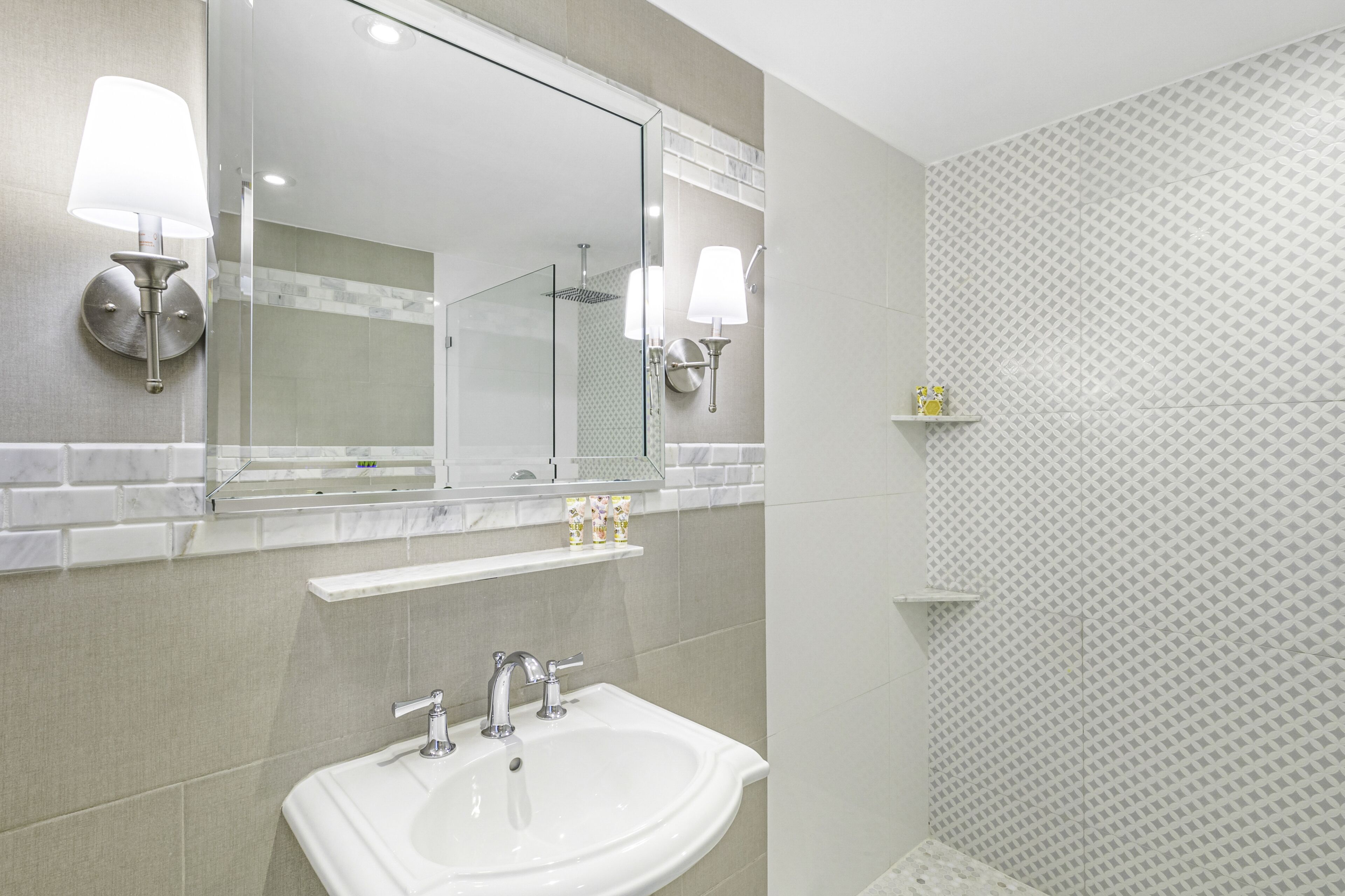 free toiletries, hair dryer, towels