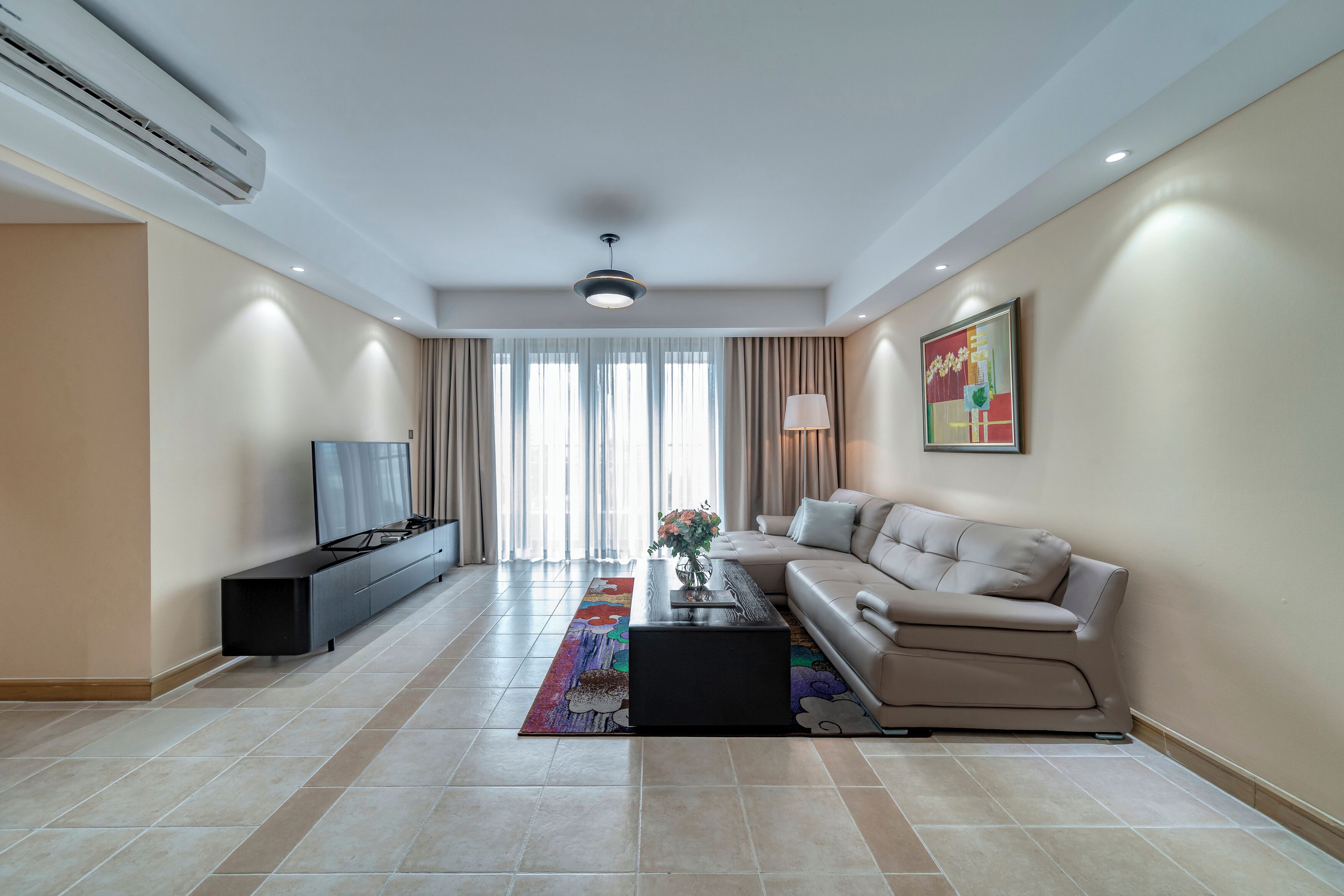 3 Bedroom Premier with Balcony | Living area | TV