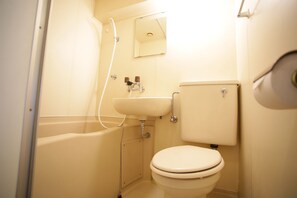 Apartment (See email for self check in) | Bathroom | Combined shower/tub, hair dryer, slippers, towels - Castle Apartment Nezu (Tokyo)