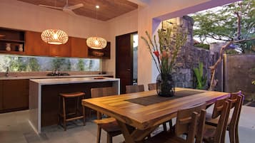 Luxury Villa, 3 Bedrooms | Private kitchen | Full-size fridge, microwave, oven, stovetop