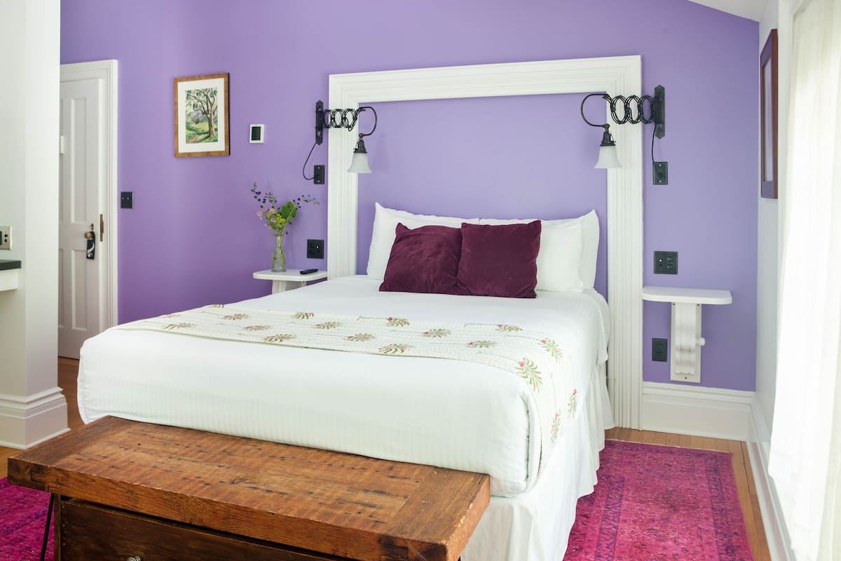 202 - Violet Queen Room | Egyptian cotton sheets, premium bedding, individually decorated