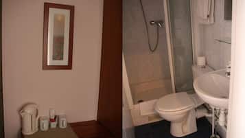 Douche, articles de toilette gratuits, sèche-cheveux